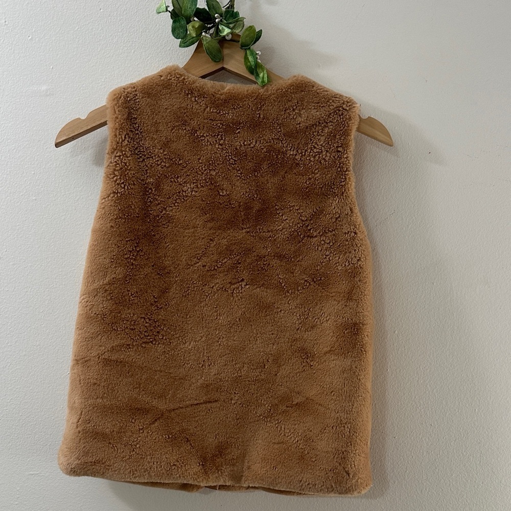 SHABBY CHIC Tan Faux Fur Vest SIZE XL (GIRL’S) US 2 4 Warm Layer Fall Plush Fall - Picture 5 of 6